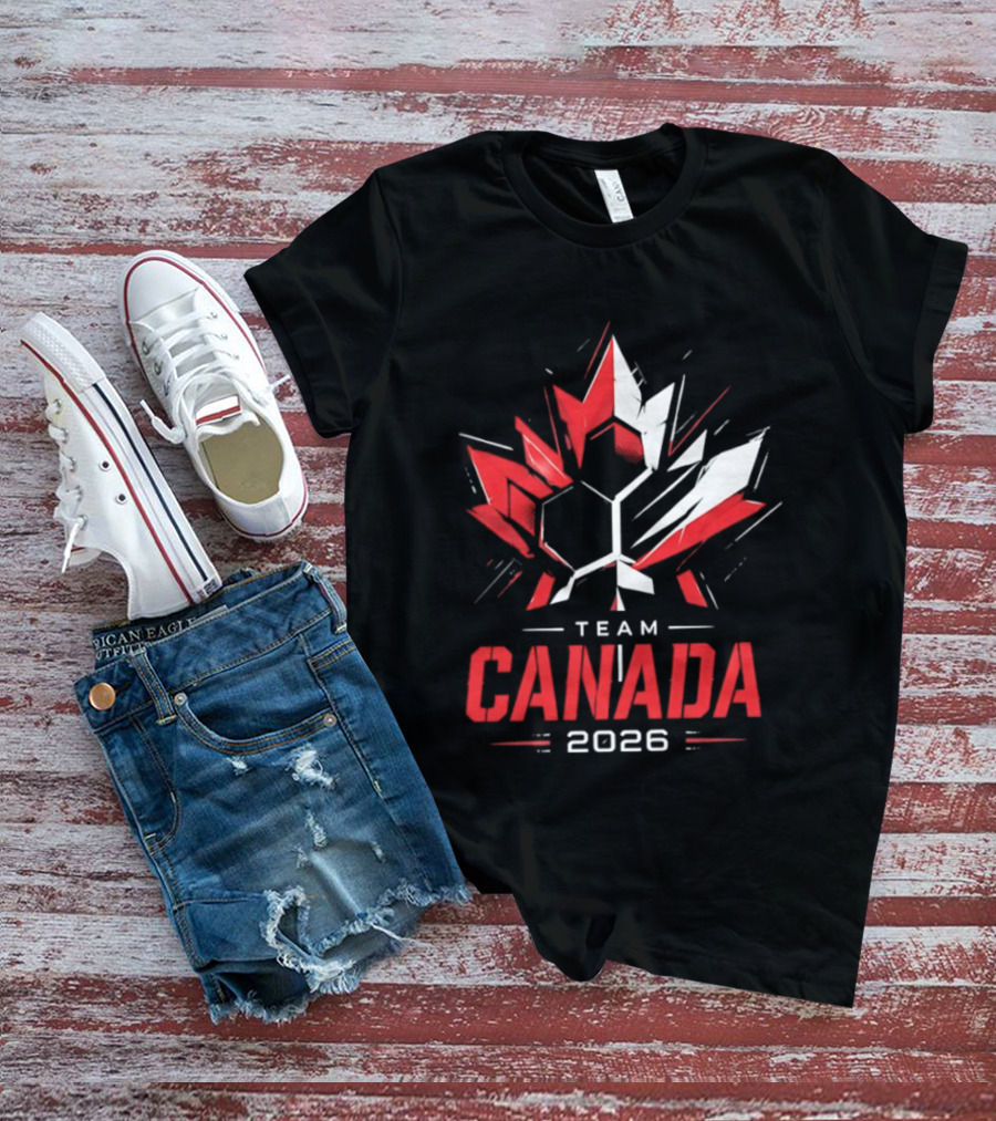 Team Canada 2026 Maple Leaf Geometric Sport Team Canada 2026 T-Shirt