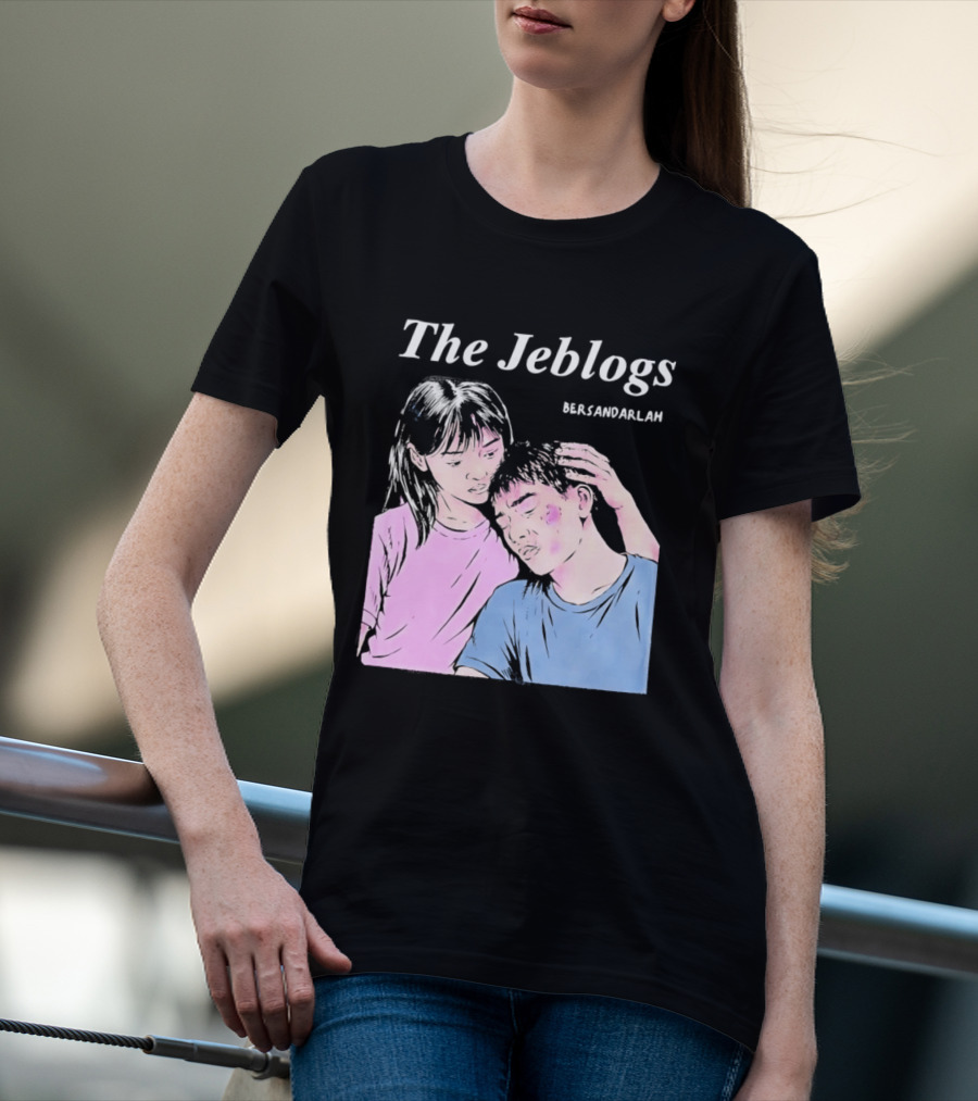 The Jeblogs Bersandarlah Pastel Art Style Tender Moment T-Shirt
