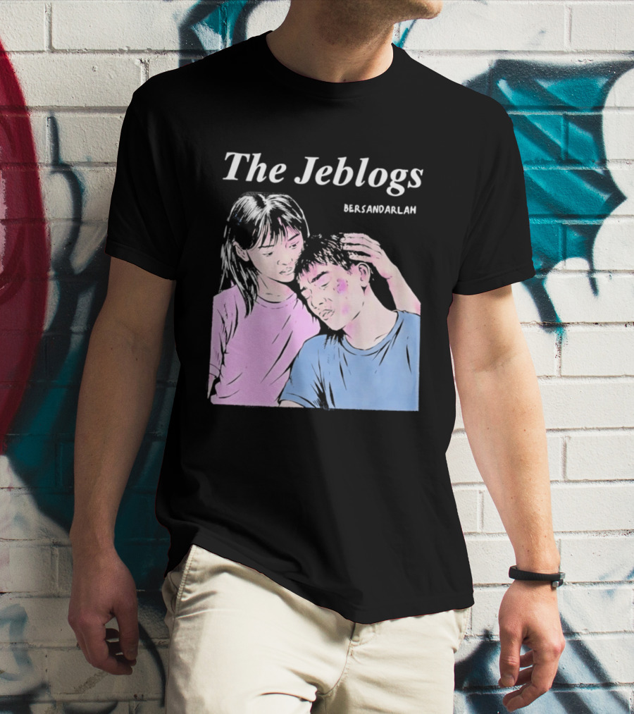 The Jeblogs Bersandarlah Pastel Art Style Tender Moment T-Shirt