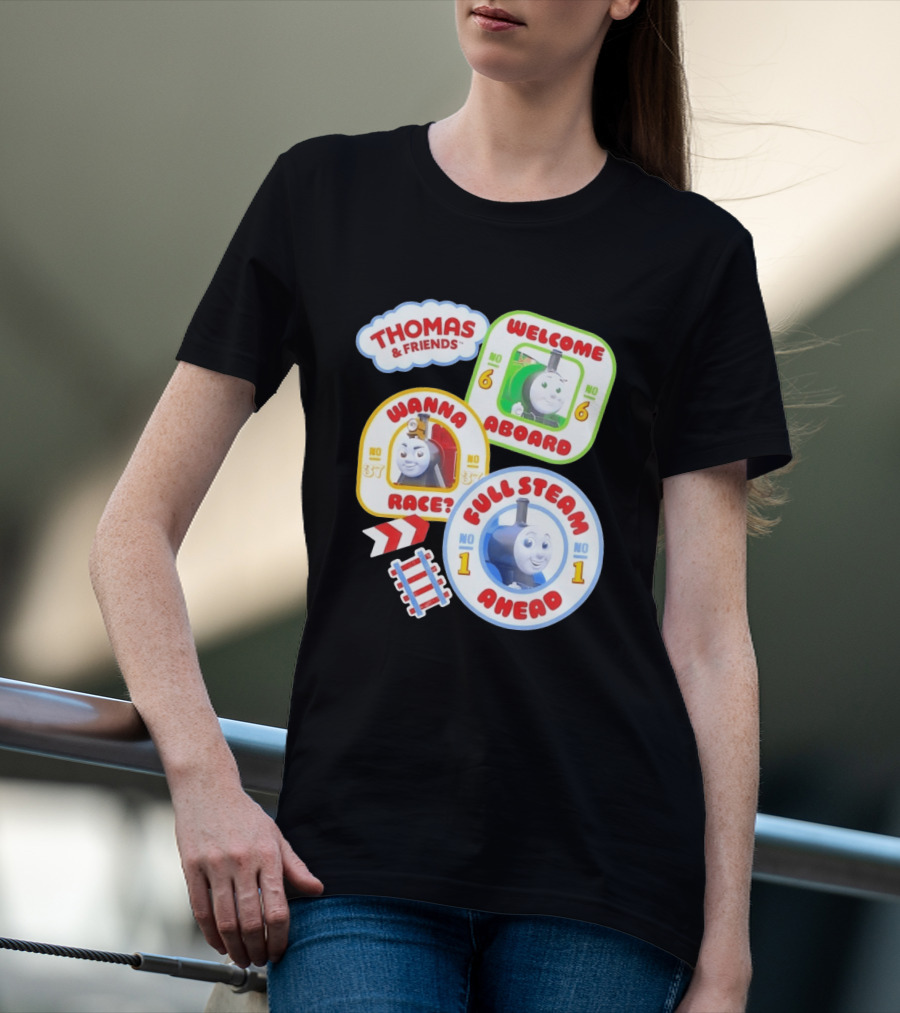Thomas And Friends Welcome Aboard Full Steam Ahead Wanna Race No 1 No 6 No 37 T-Shirt