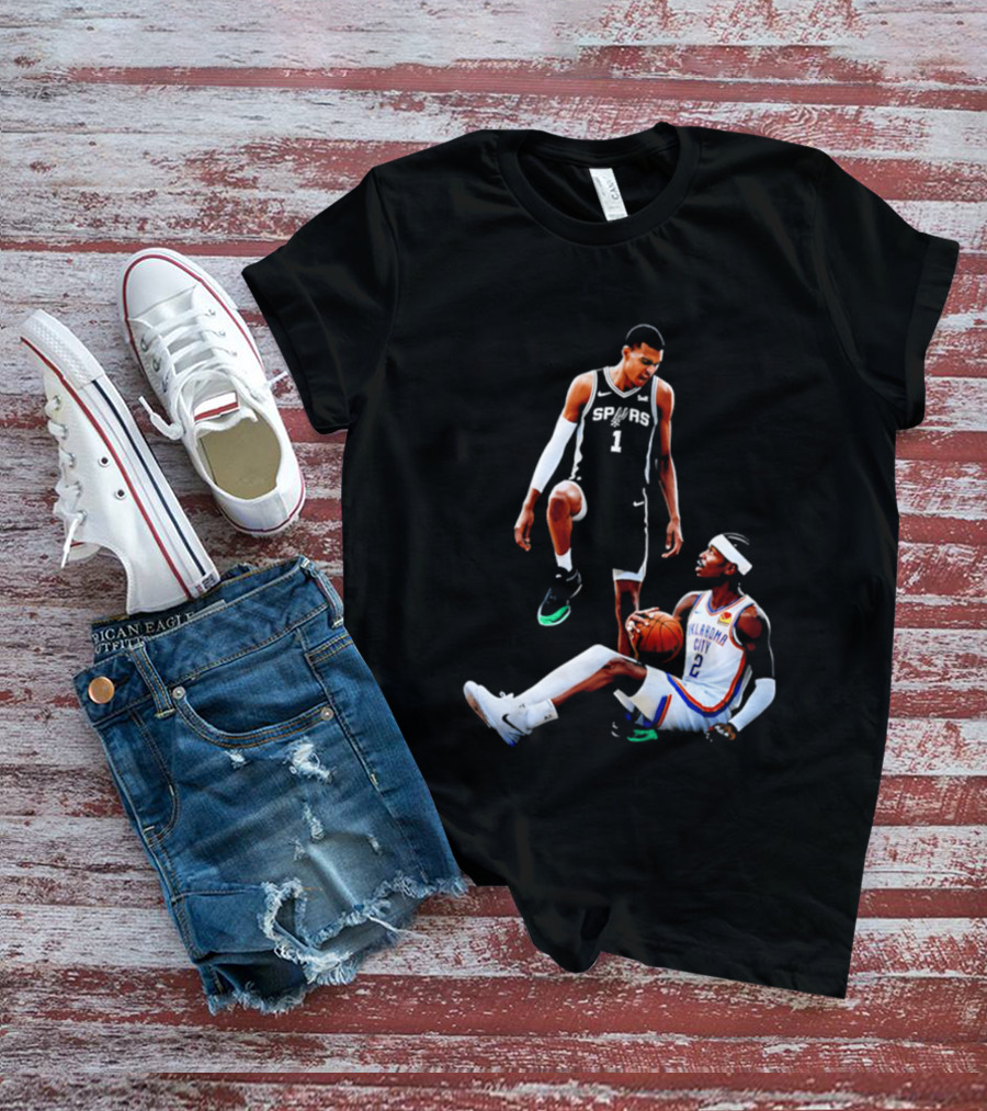 Victor Wembanyama Spurs Number 1 Vs Oklahoma City Number 2 Basketball Matchup T-Shirt