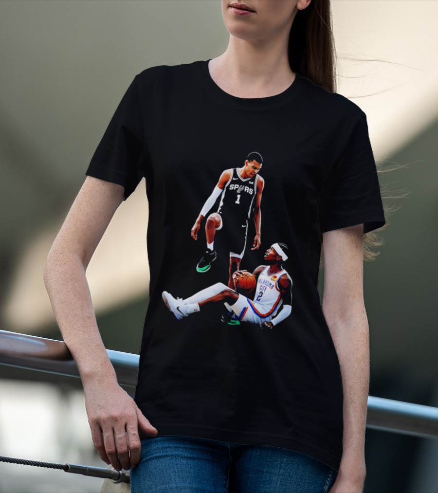 Victor Wembanyama Spurs Number 1 Vs Oklahoma City Number 2 Basketball Matchup T-Shirt