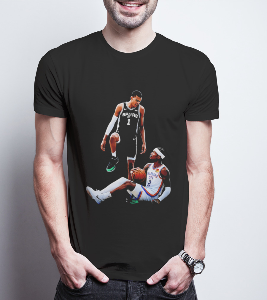 Victor Wembanyama Spurs Number 1 Vs Oklahoma City Number 2 Basketball Matchup T-Shirt