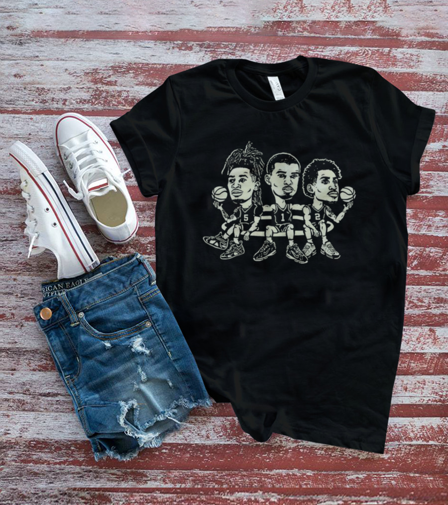 Victor Wembanyama Stephon Castle Dylan Harper San Antonio Spurs Basketball Caricature T-Shirt