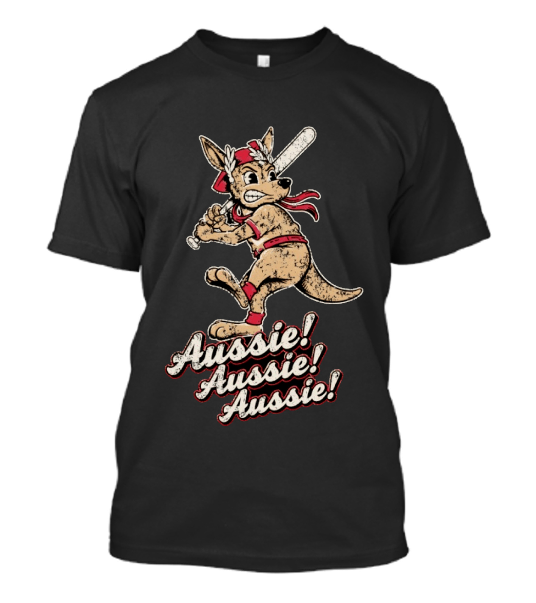 Aussie Aussie Aussie Kangaroo Baseball Player Iconic Sports Pose T-Shirt