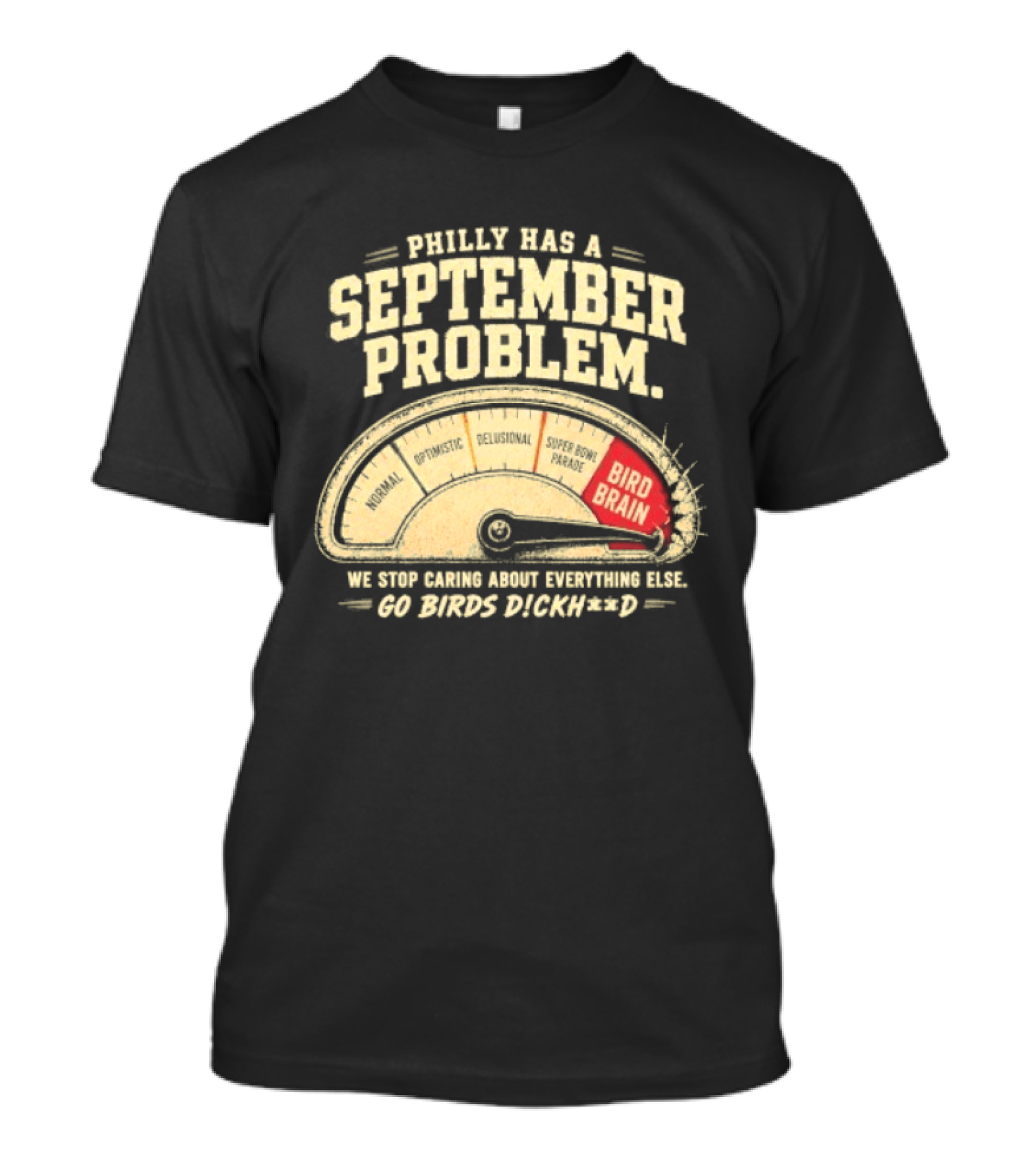 Philly Has A September Problem Bird Brain Go Birds Flock Red Speedometer T-Shirt