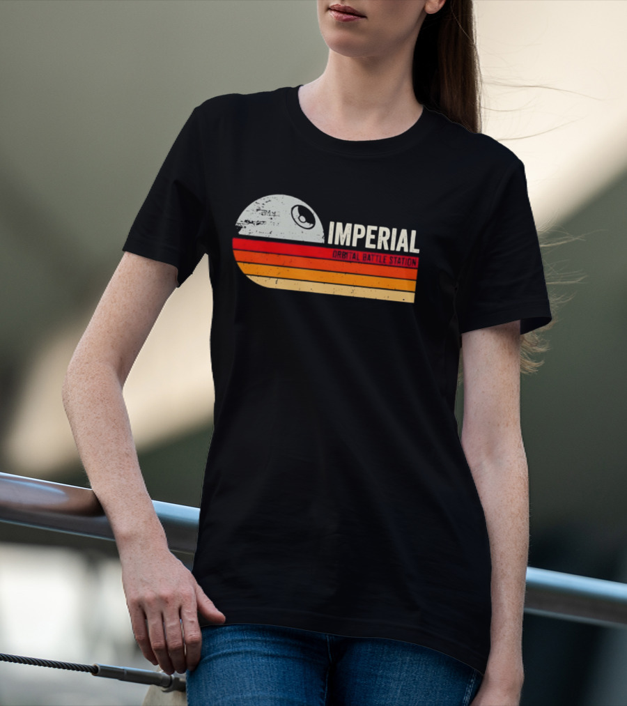 Star Wars Imperial Orbital Battle Station Death Star Sunset T-Shirt