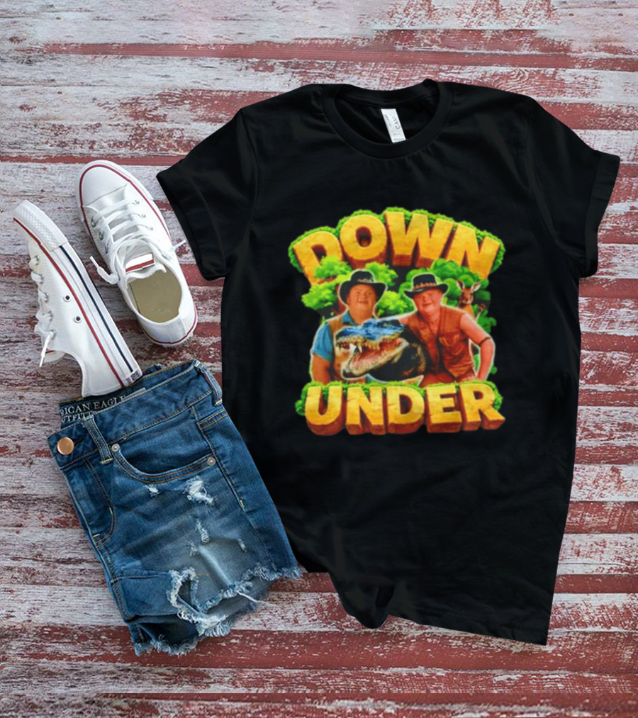 Down Under Crocodile Hunter Adventure With Outback Characters T-Shirt