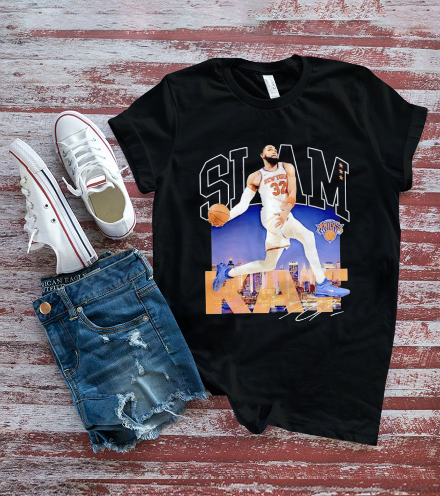 Karl Anthony Towns New York Knicks Slam Kat NBA Basketball 32 Jersey T-Shirt