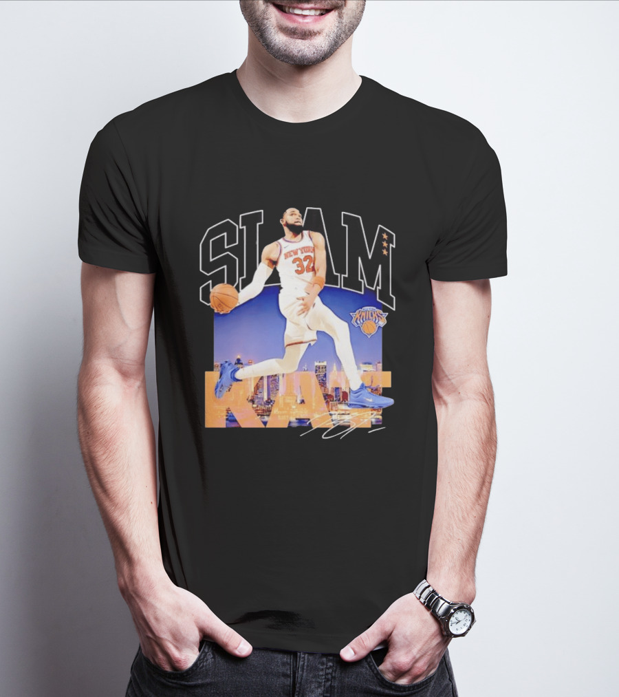 Karl Anthony Towns New York Knicks Slam Kat NBA Basketball 32 Jersey T-Shirt