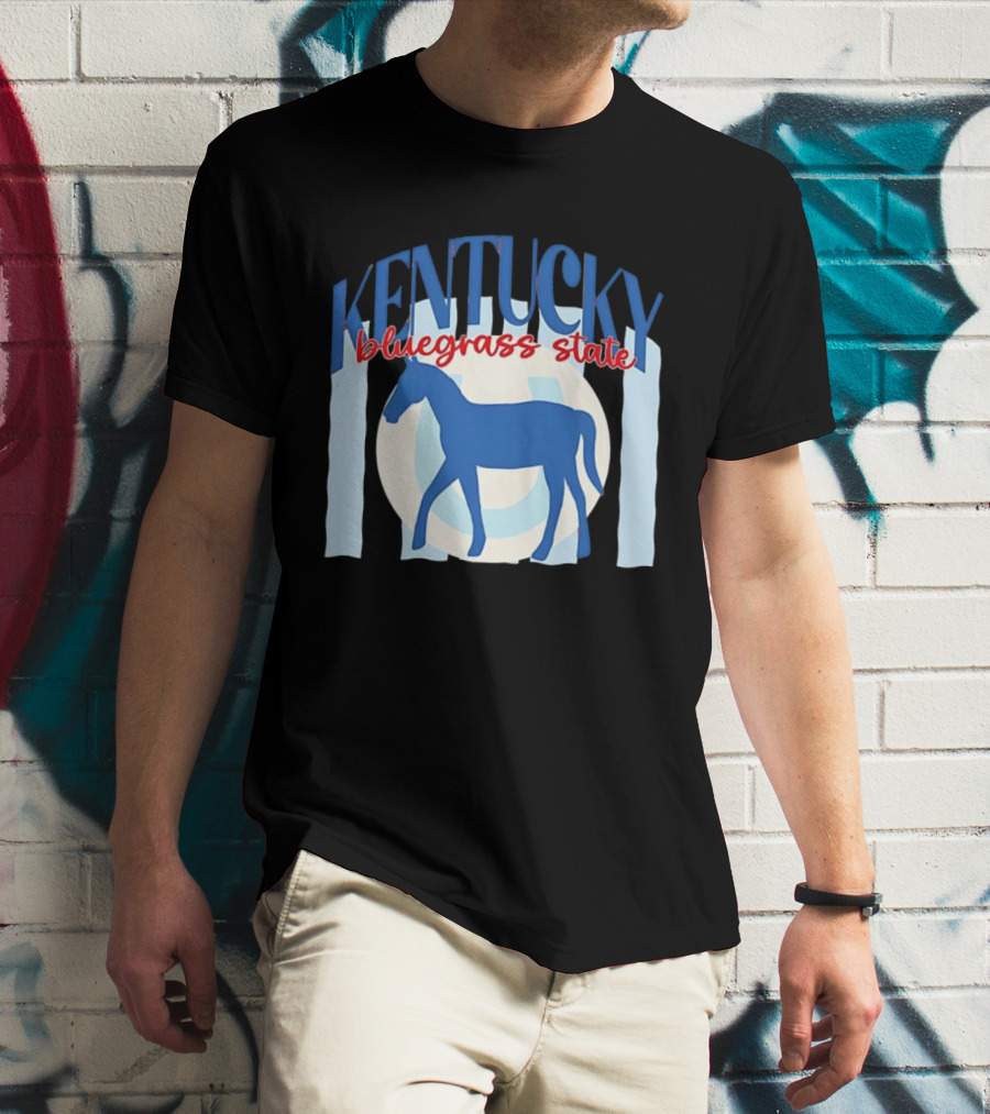 Kentucky Bluegrass State Horse Horseshoe T-Shirt