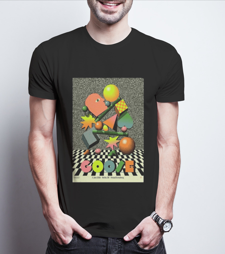 Goose Berlin DE 3 Juni 2026 Festsaal Kreuzberg Checkered Geometric T-Shirt