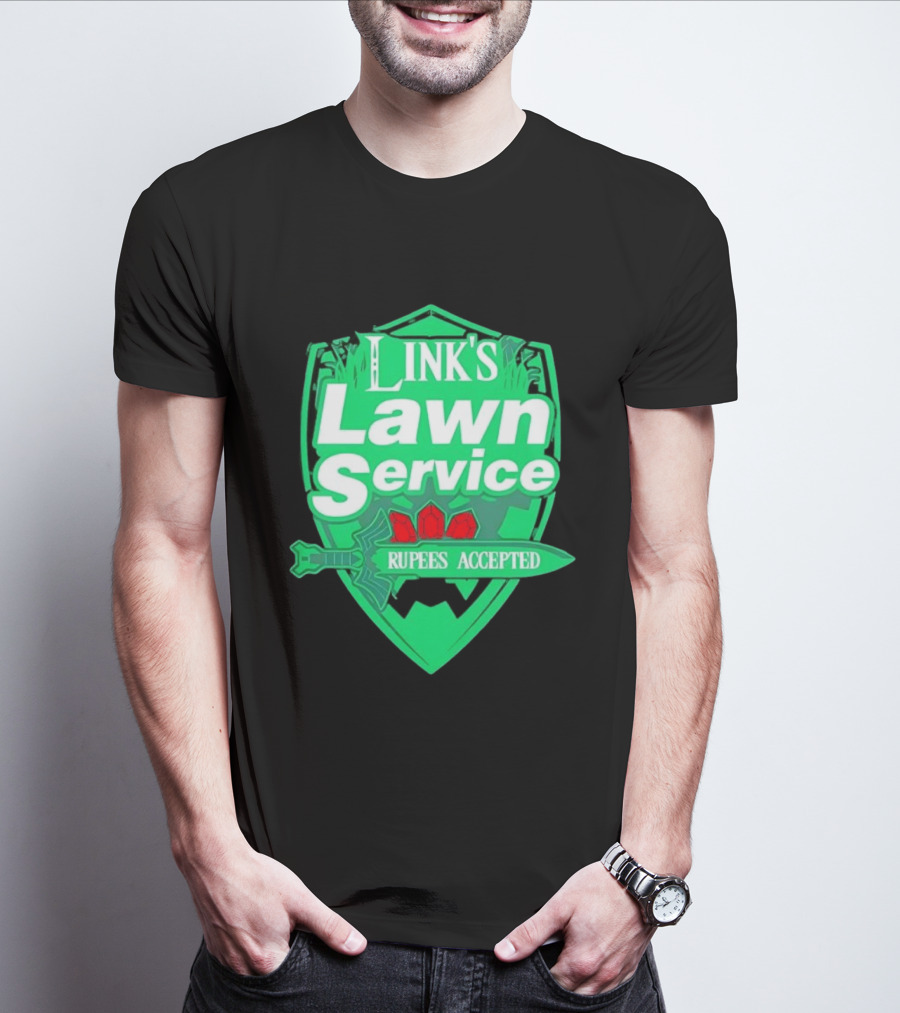 Link's Lawn Service Rupees Accepted The Legend Of Zelda Master Sword T-Shirt