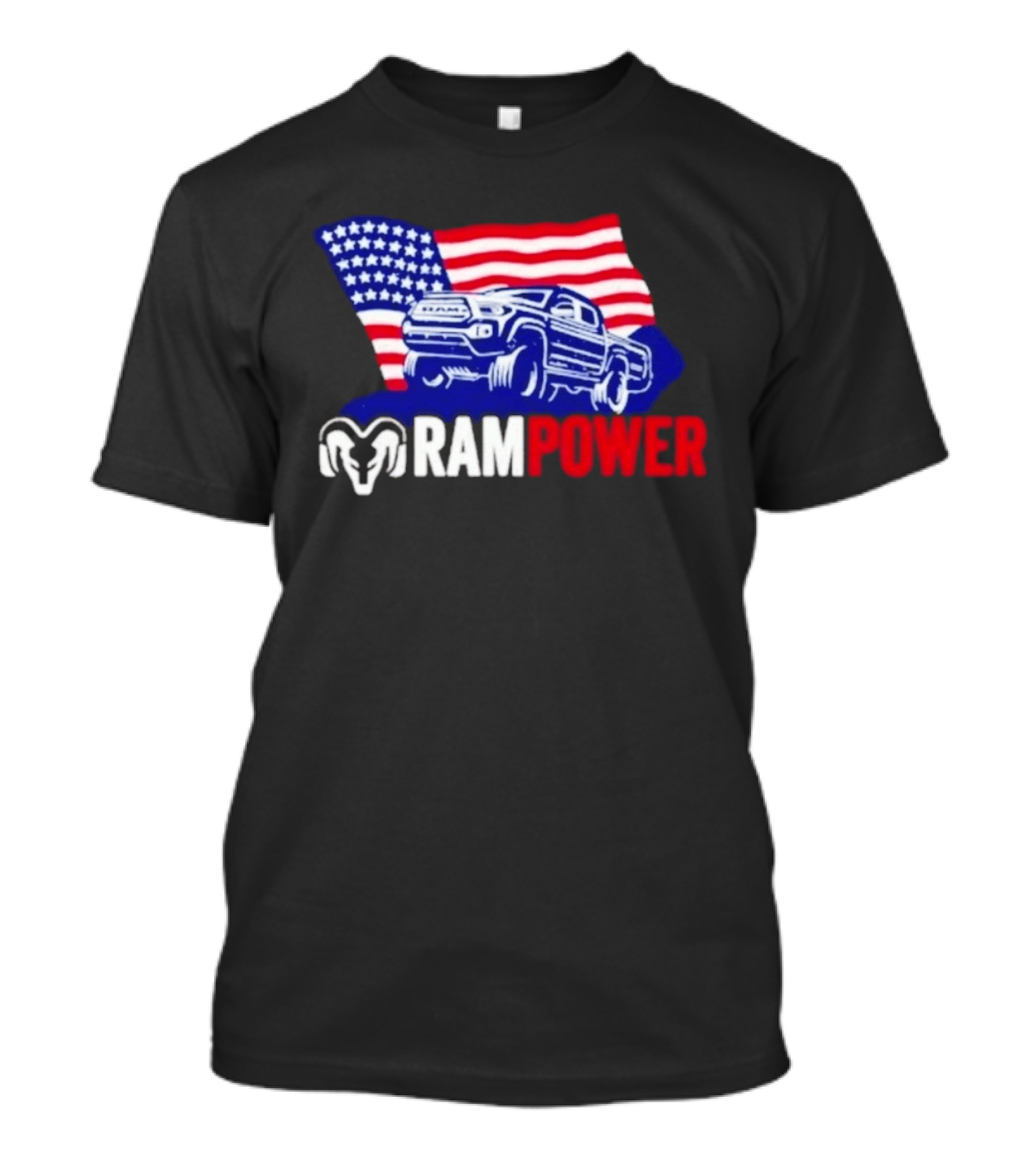 Ram Power Truck American Flag 2026 Patriotic T-Shirt