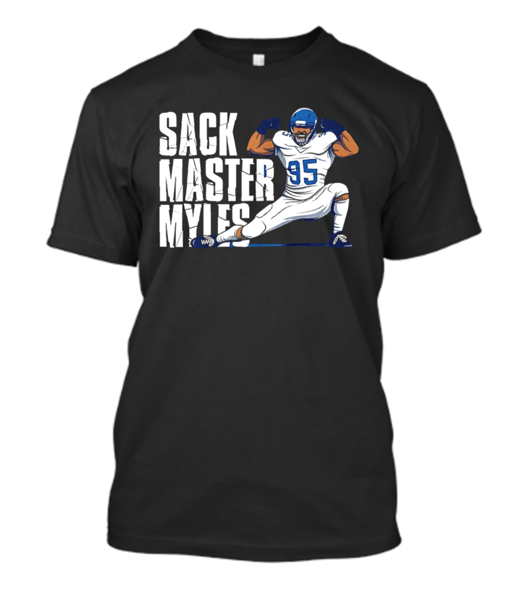 Sack Master Myles Garrett 95 Los Angeles Rams Football T-Shirt
