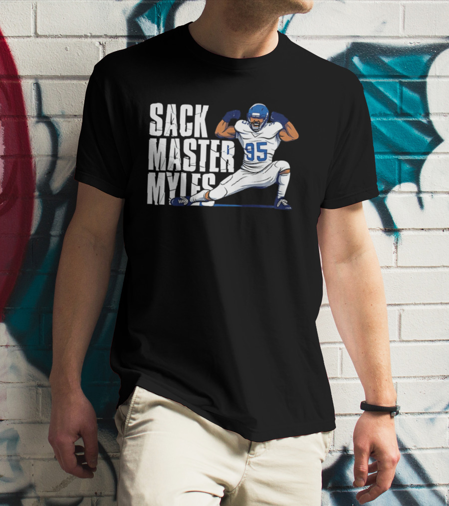 Sack Master Myles Garrett 95 Los Angeles Rams Football T-Shirt