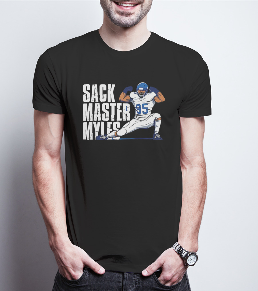 Sack Master Myles Garrett 95 Los Angeles Rams Football T-Shirt