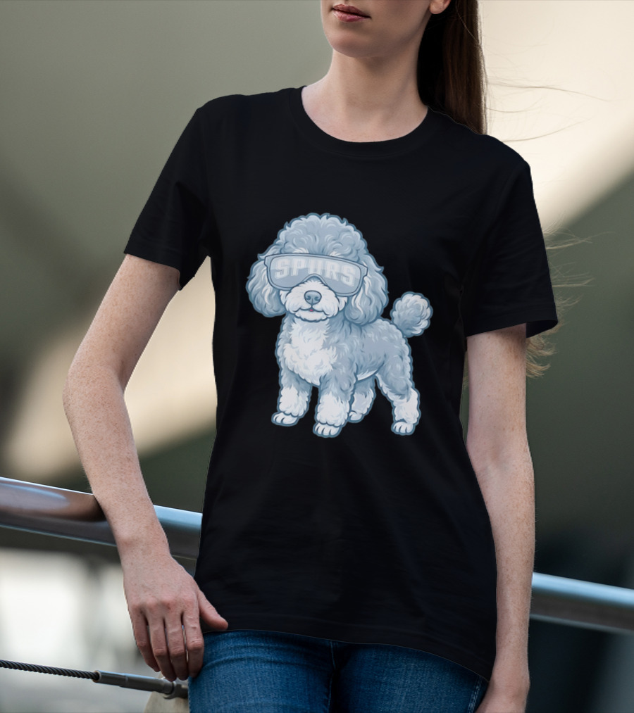 San Antonio Spurs Teacup Poodle With Goggles T-Shirt