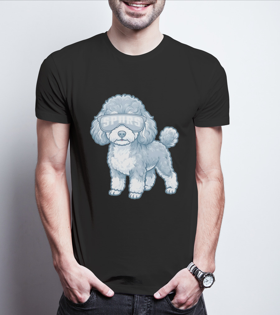 San Antonio Spurs Teacup Poodle With Goggles T-Shirt