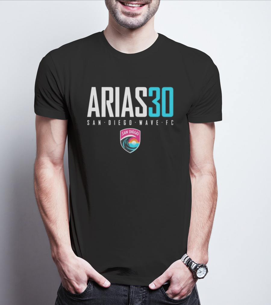 Arias 30 San Diego Wave FC Soccer NWSL Player Team Crest T-Shirt