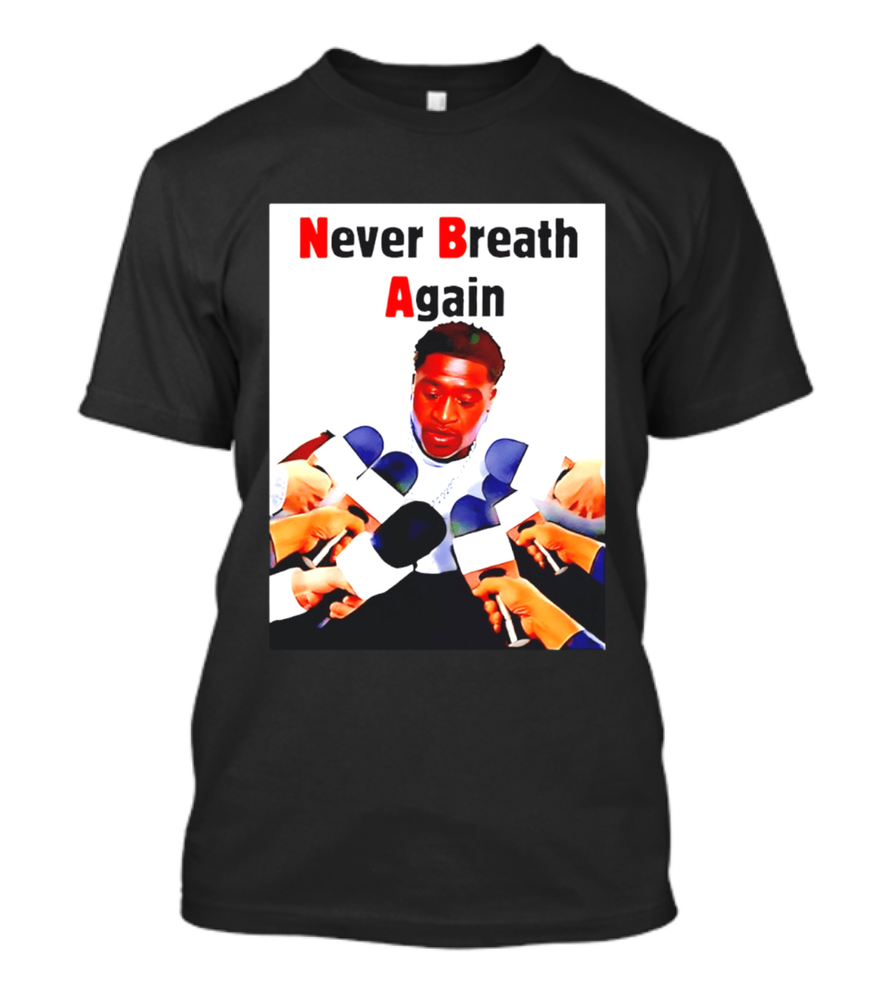 Never Breath Again George Floyd Microphones Press T-Shirt