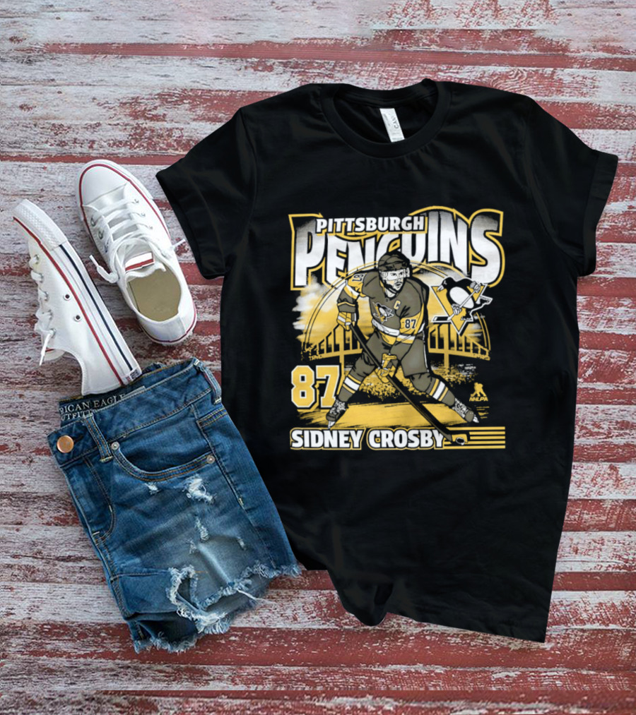 Sidney Crosby 87 Pittsburgh Penguins Player Bridge T-Shirt