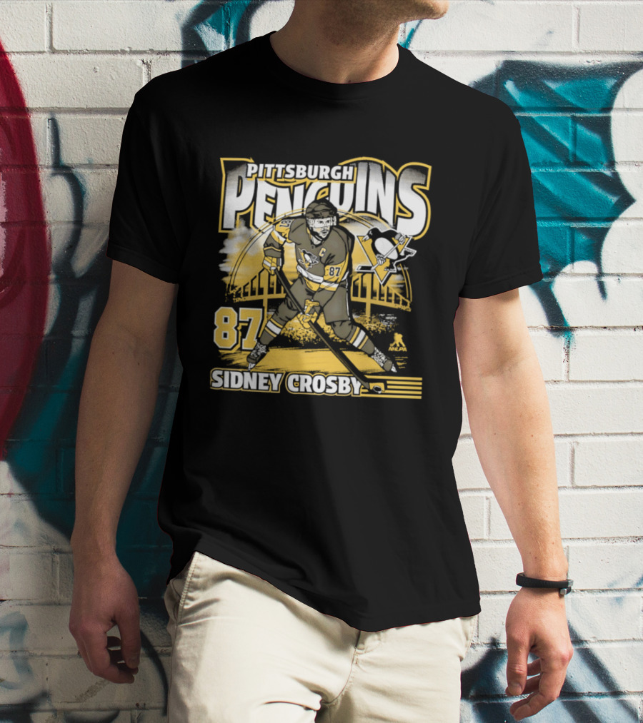 Sidney Crosby 87 Pittsburgh Penguins Player Bridge T-Shirt