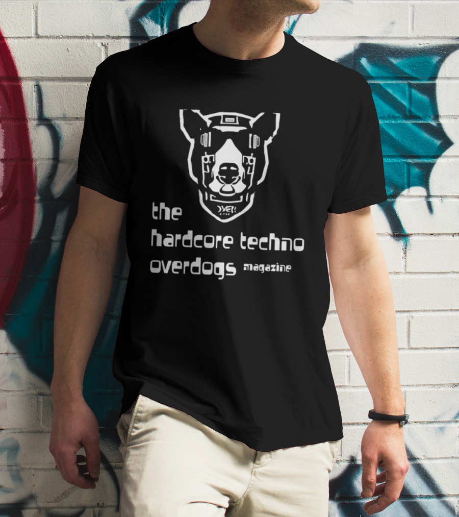 The Hardcore Techno Robot Dog Overdogs Magazine T-Shirt
