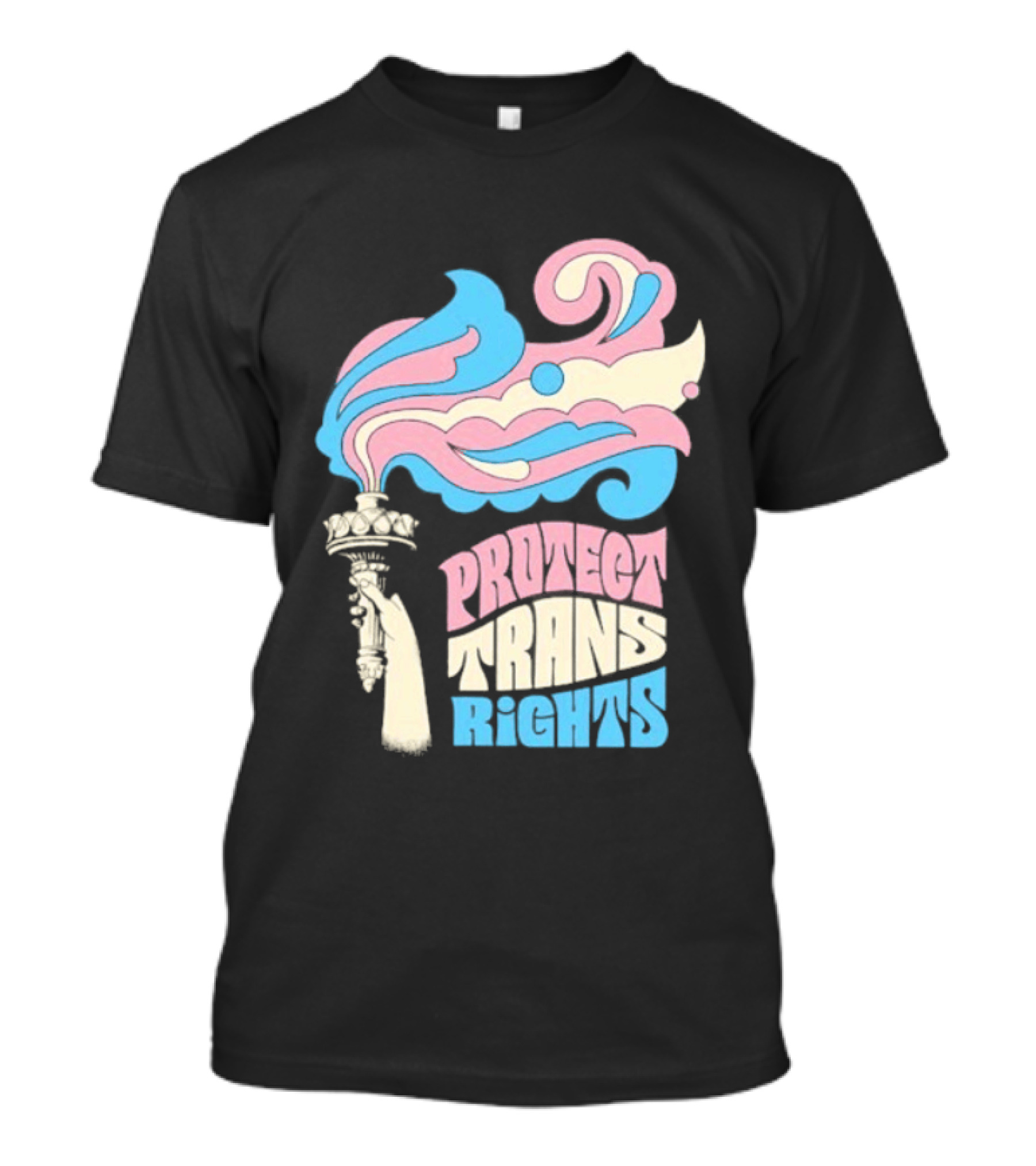 Protect Trans Rights Torch Symbol Bold Pride T-Shirt