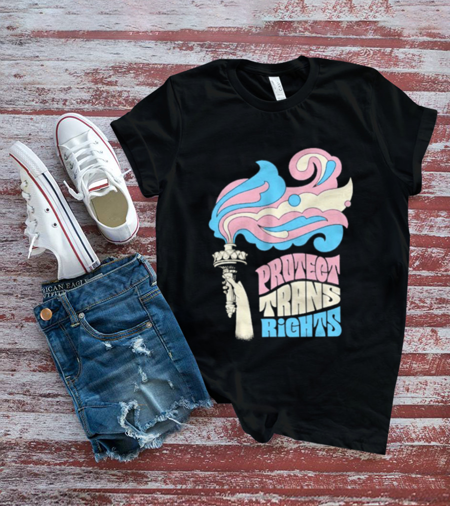 Protect Trans Rights Torch Symbol Bold Pride T-Shirt