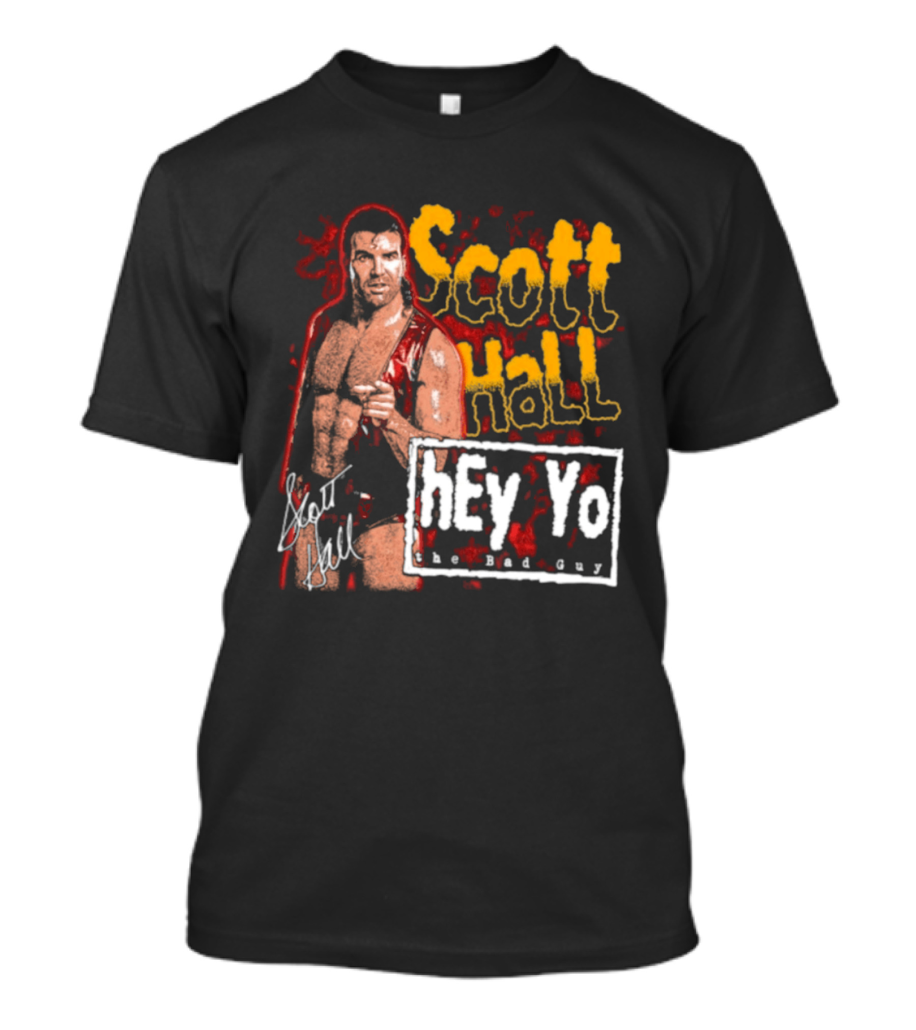 Scott Hall Hey Yo The Bad Guy Wrestling Legend WCW T-Shirt