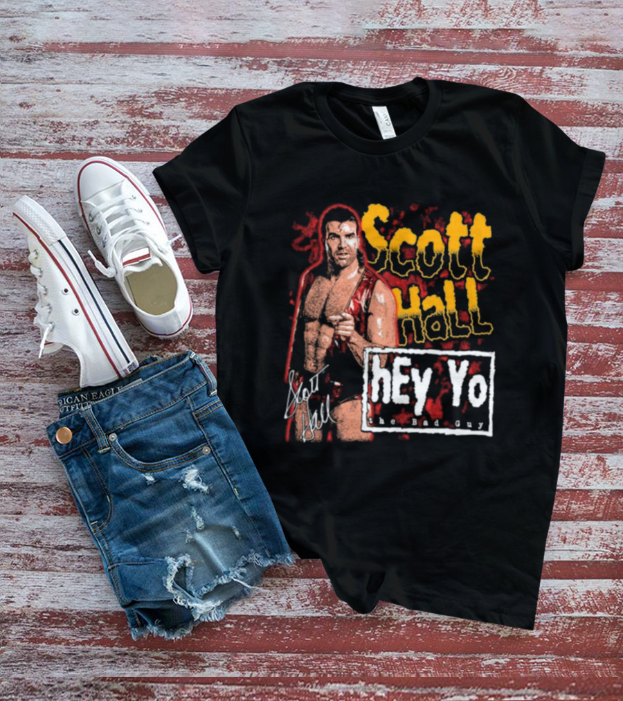 Scott Hall Hey Yo The Bad Guy Wrestling Legend WCW T-Shirt