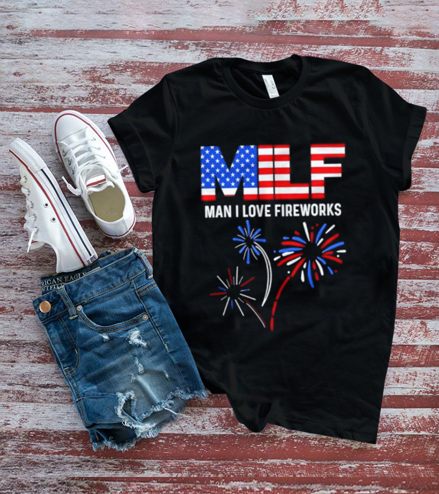 MLF Man I Love Fireworks American Flag Fireworks T-Shirt