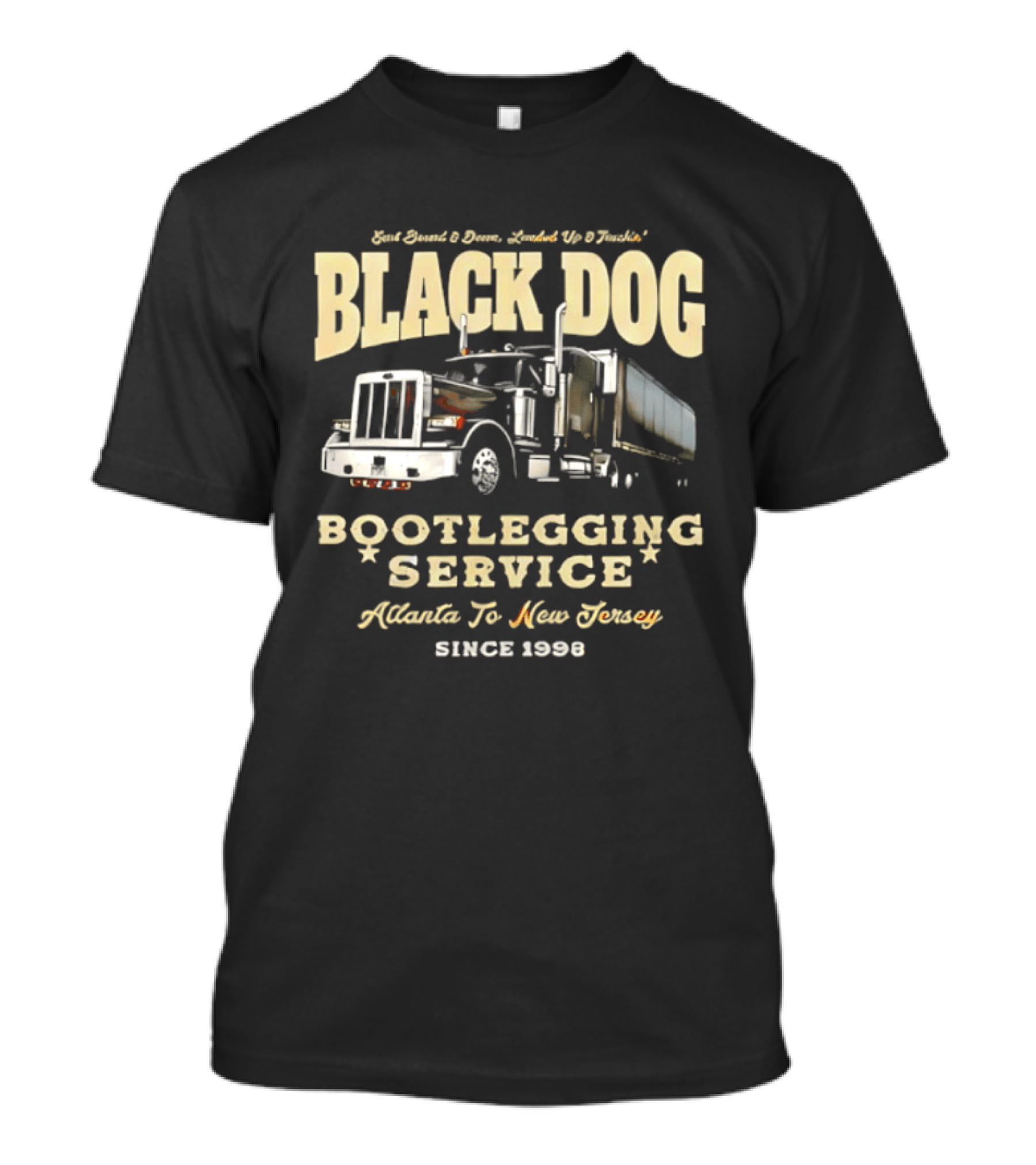Black Dog Boot Service Atlanta To New Jersey Since 1998 Truck T-Shirt