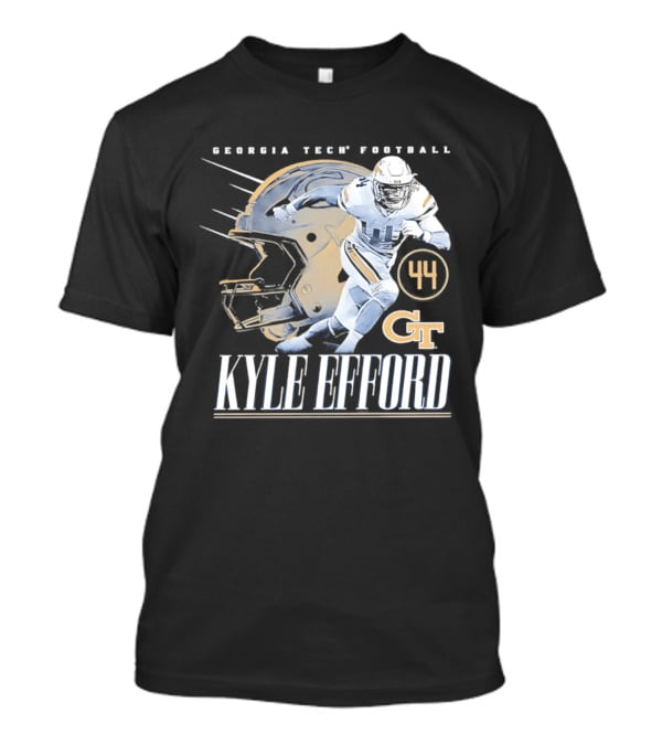 Georgia Tech Football Kyle Efford 44 GT Helmet T-Shirt