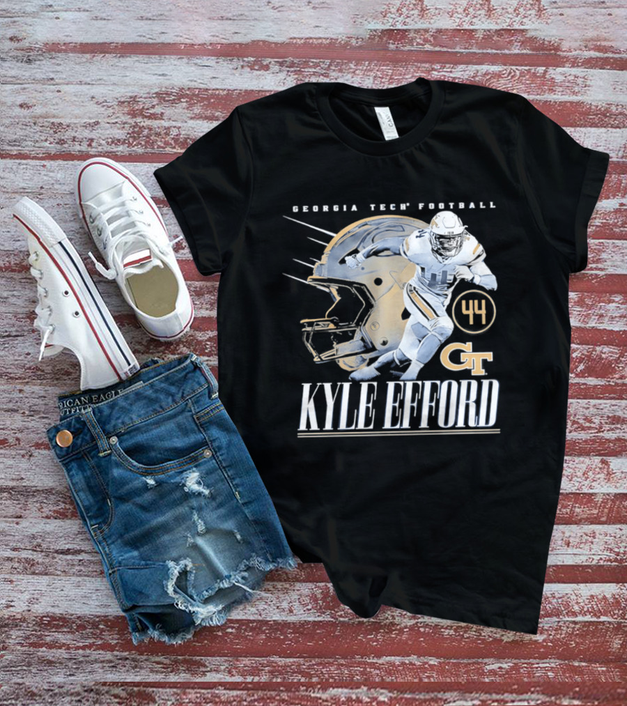 Georgia Tech Football Kyle Efford 44 GT Helmet T-Shirt