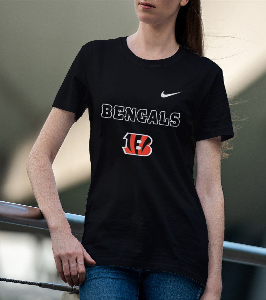 Bengals Skeleton Blue Colla American Proud Mechanic Cincinnati B Nike B T-Shirt