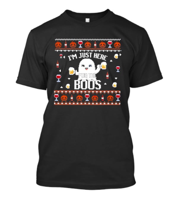 Halloween I'm Just Here For The Boos Busch Light Ghost Beer Pumpkins T-Shirt