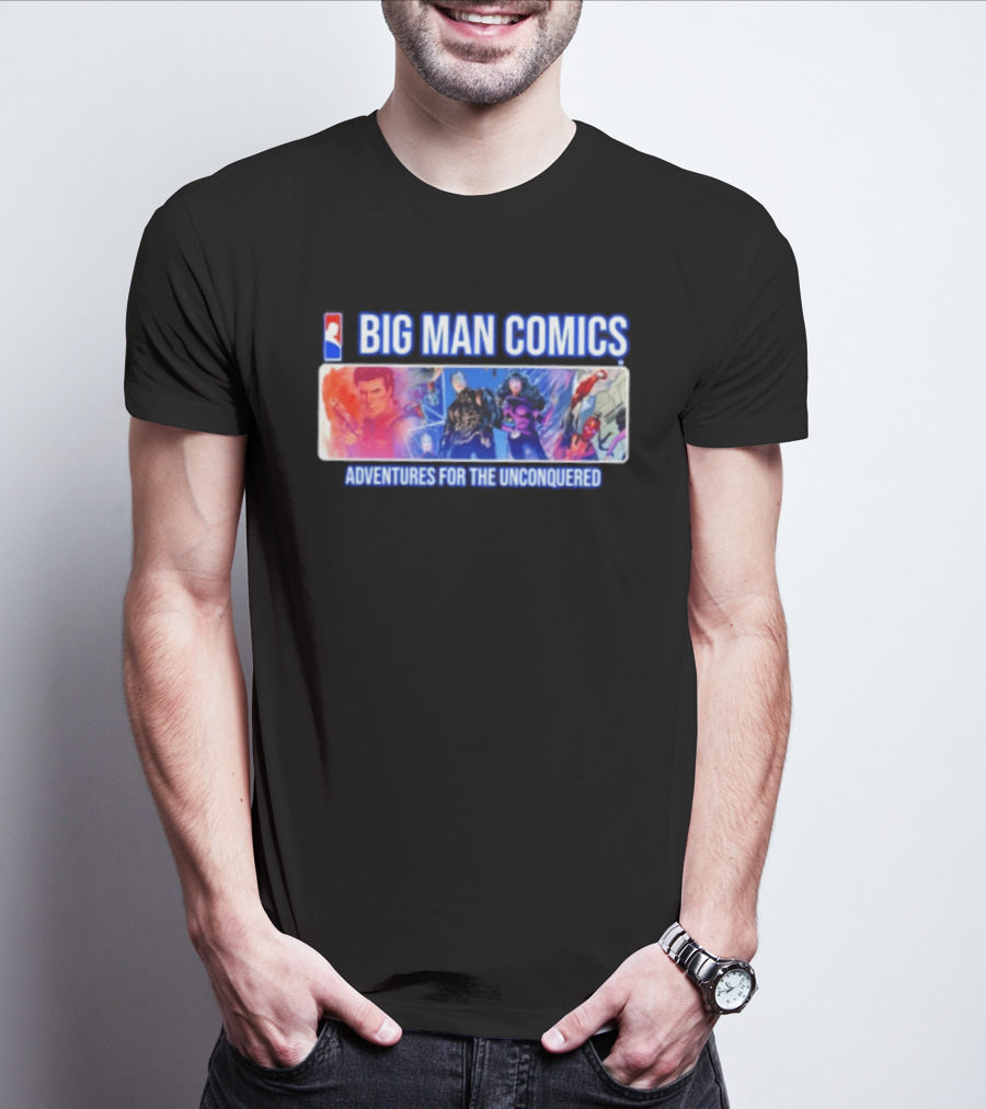 Big Man Comics Adventures For The Unconquered Dean Cain Action Heroes T-Shirt
