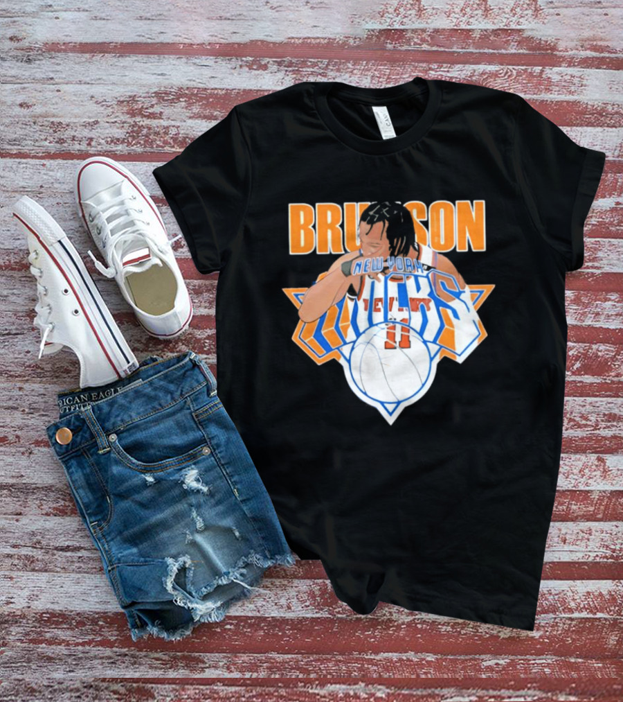 Jalen Brunson New York Knicks 11 Caricature Basketball T-Shirt