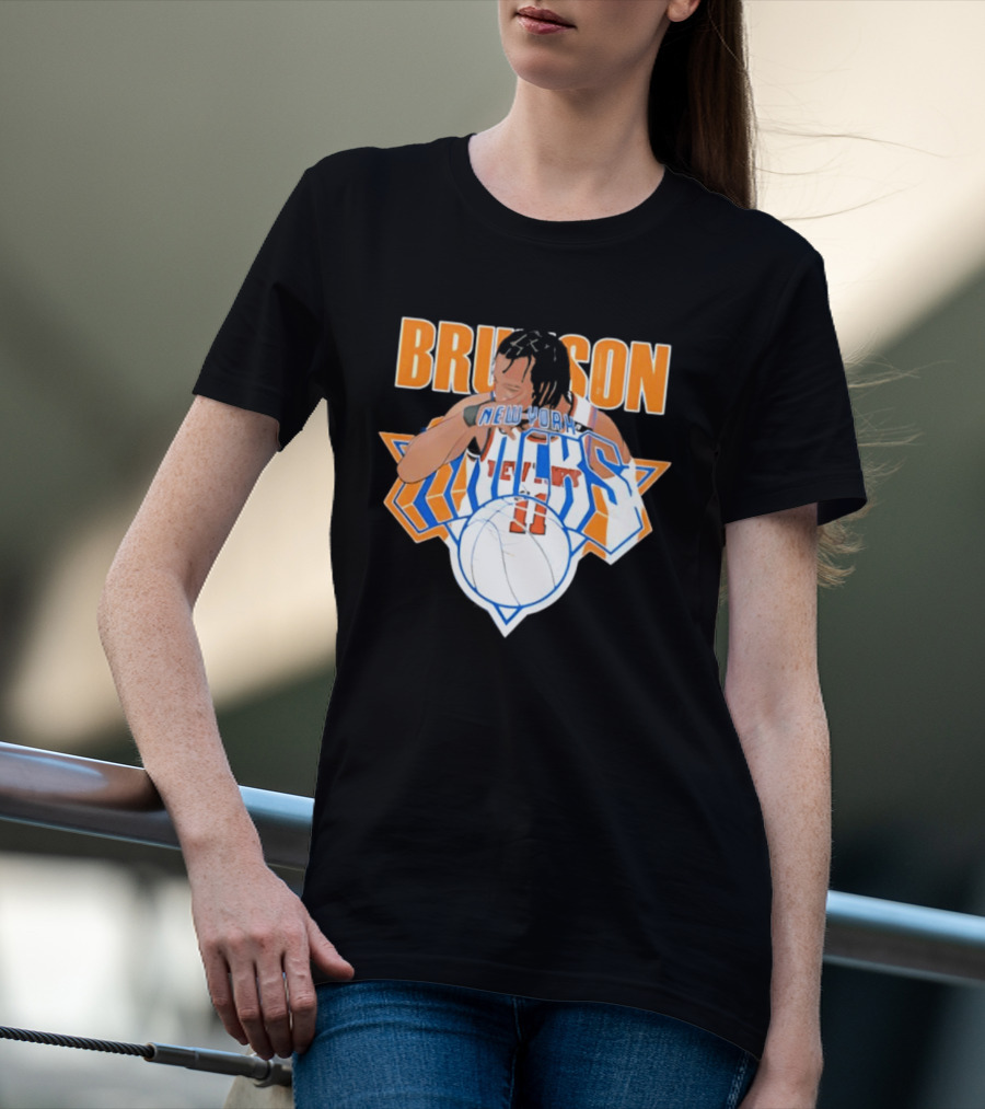 Jalen Brunson New York Knicks 11 Caricature Basketball T-Shirt