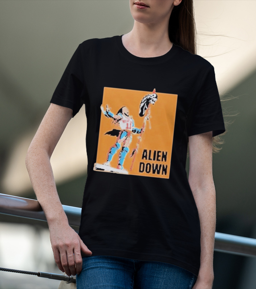 Jalen Brunson Knicks 11 Alien Down Spurs Wemby T-Shirt