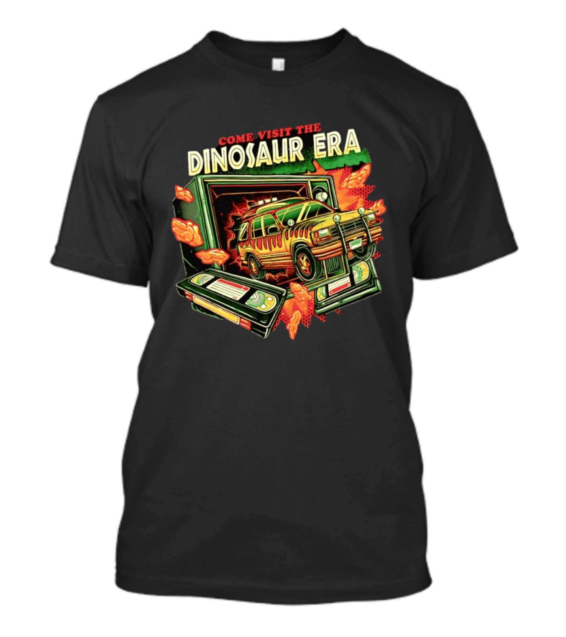 Come Visit The Dinosaur Era Jurassic Park Ford Explorer 90s Movie VHS Adventure T-Shirt