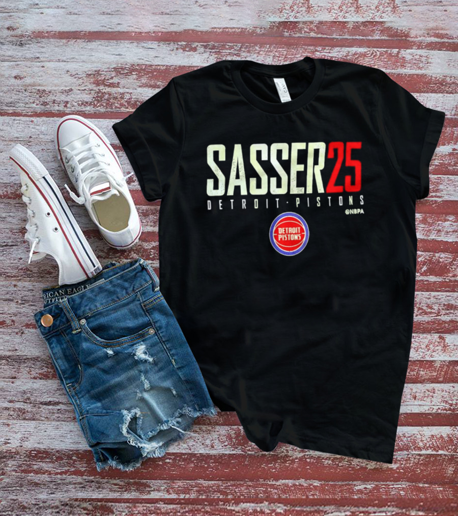 Sasser 25 Detroit Pistons NBA Basketball Marcus Sasser T-Shirt