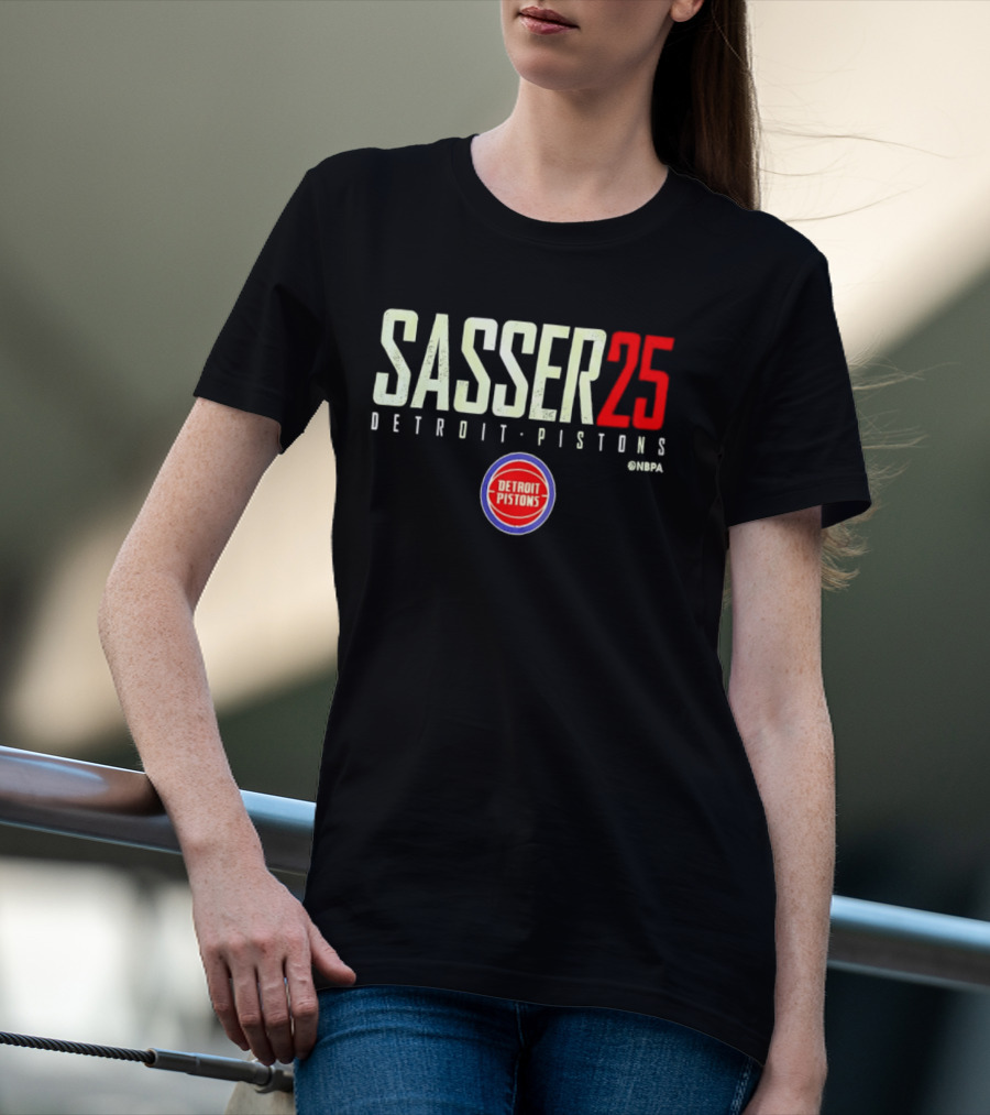 Sasser 25 Detroit Pistons NBA Basketball Marcus Sasser T-Shirt
