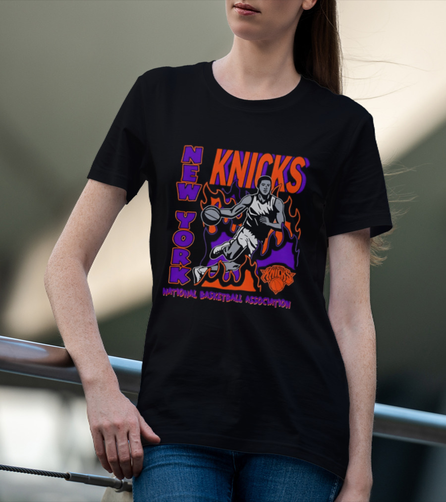 New York Knicks National Basketball Association Flame Player T-Shirt