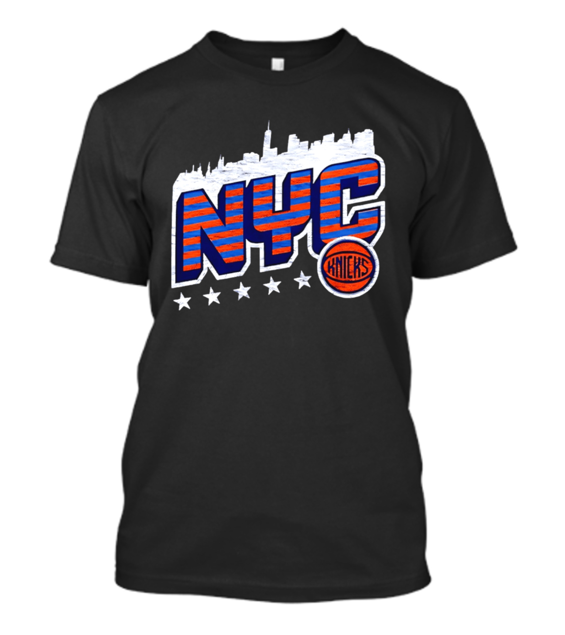 NYC Knicks Skyline Stars Basketball Fan Gear T-Shirt