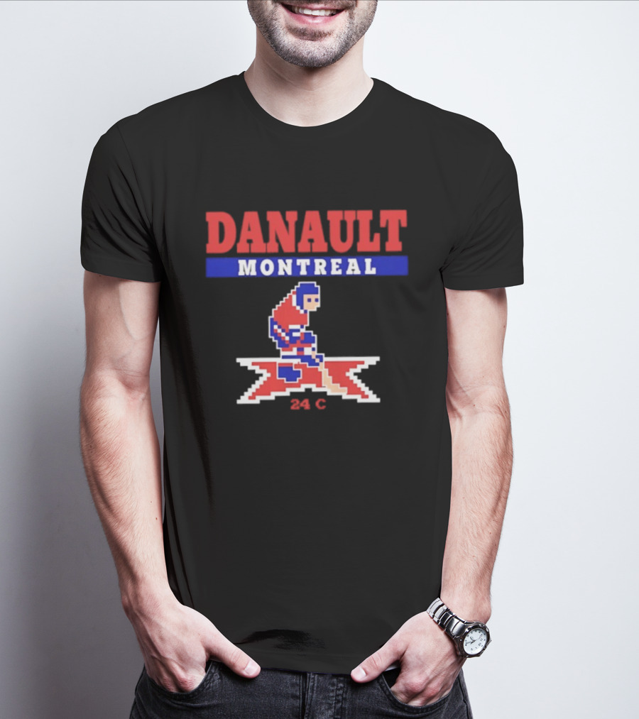 Danault Montreal Canadiens Hockey 24 C Retro Pixel T-Shirt