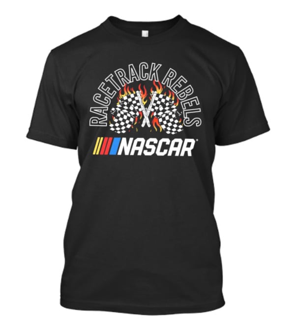 Racetrack Rebels NASCAR Checkered Flags Flames T-Shirt