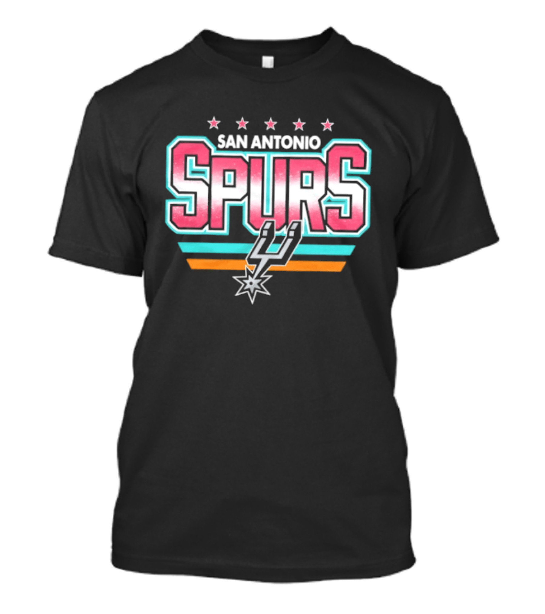San Antonio Spurs Stars And Stripes Retro Logo With Pastel T-Shirt